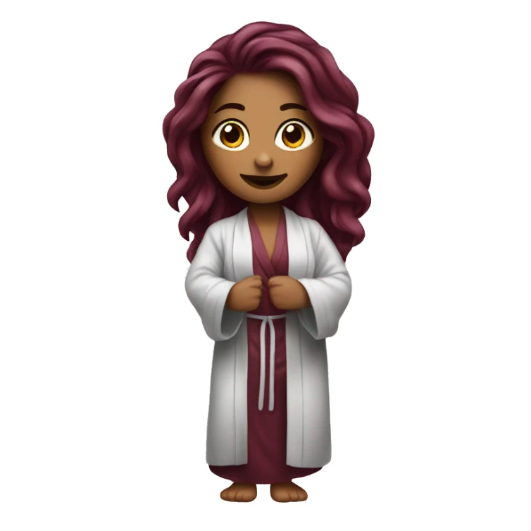 Beautiful tattooed  burgundy long haired woman in bathrobe sticker