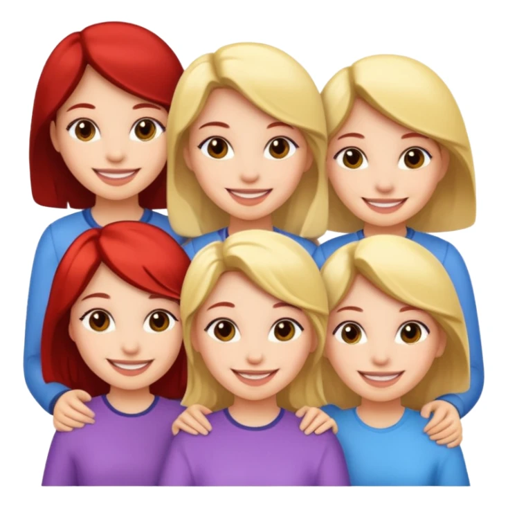 Group of 5 girls emoji sticker