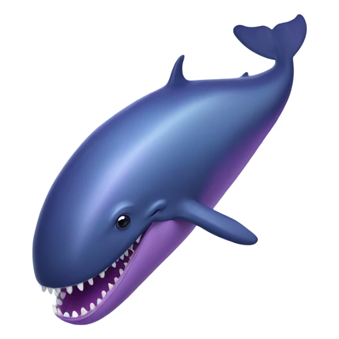 Blue whale purple, open mouth sticker