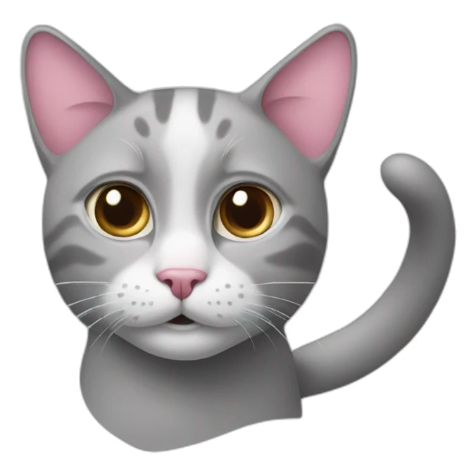 cat-with-white-nose,-one-ear-pink,-and-the-other-ear-grey sticker