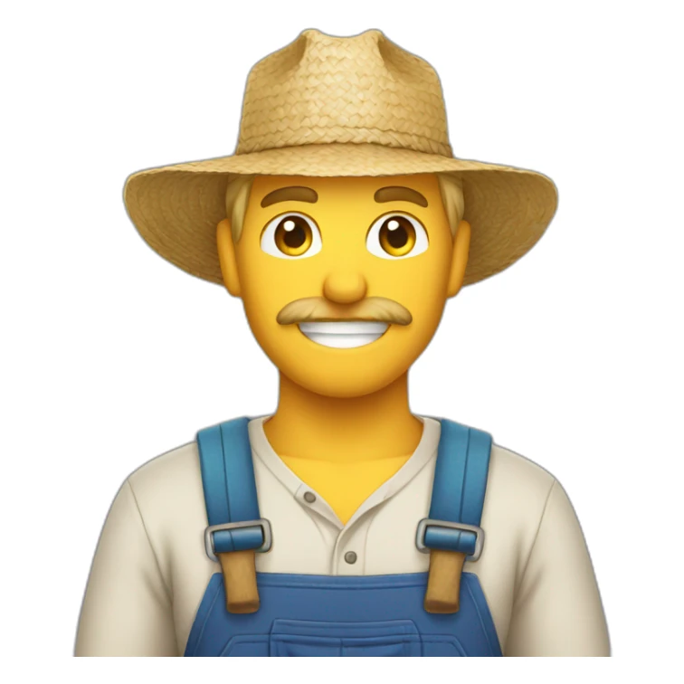 blonde male farmer with straw in mouth sticker