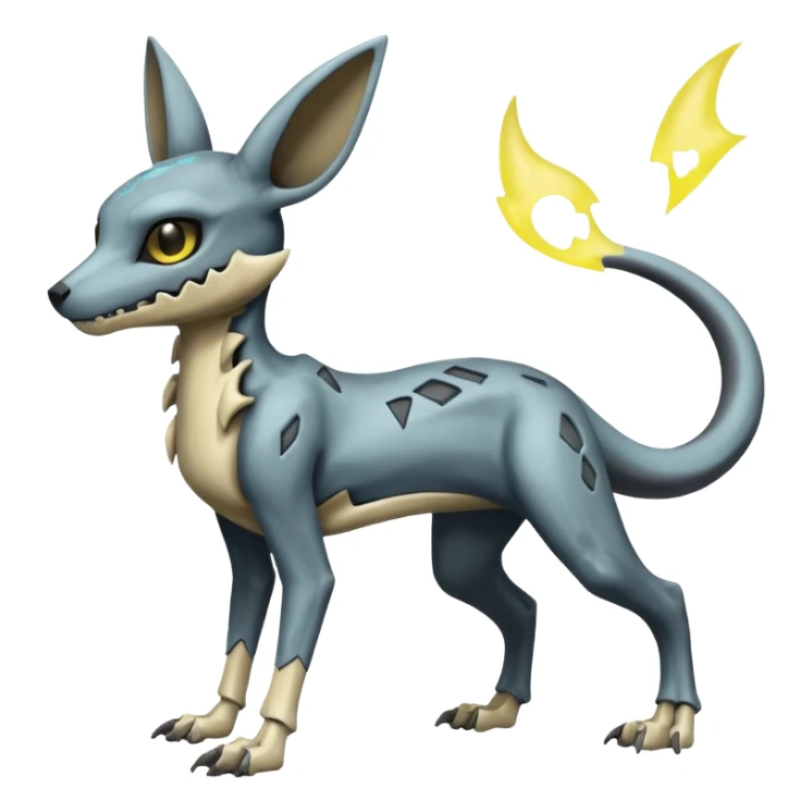 Skeletal-CyborgManectric-Electrike-Lucio-Cubone-Umbreon-Marowak-Draco-Fakémon-hybrid-creature (full body), 4 legs sticker