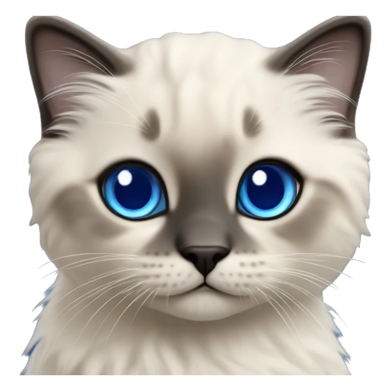Seal colorpoint ragdoll kitten with royal blue eyes sticker