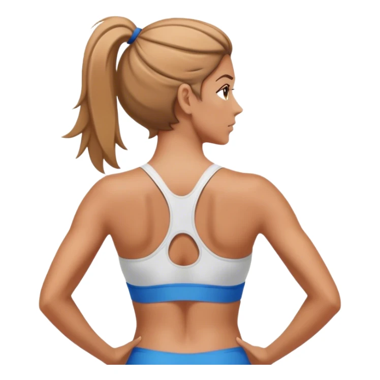 full upper body female back with sports bra sticker