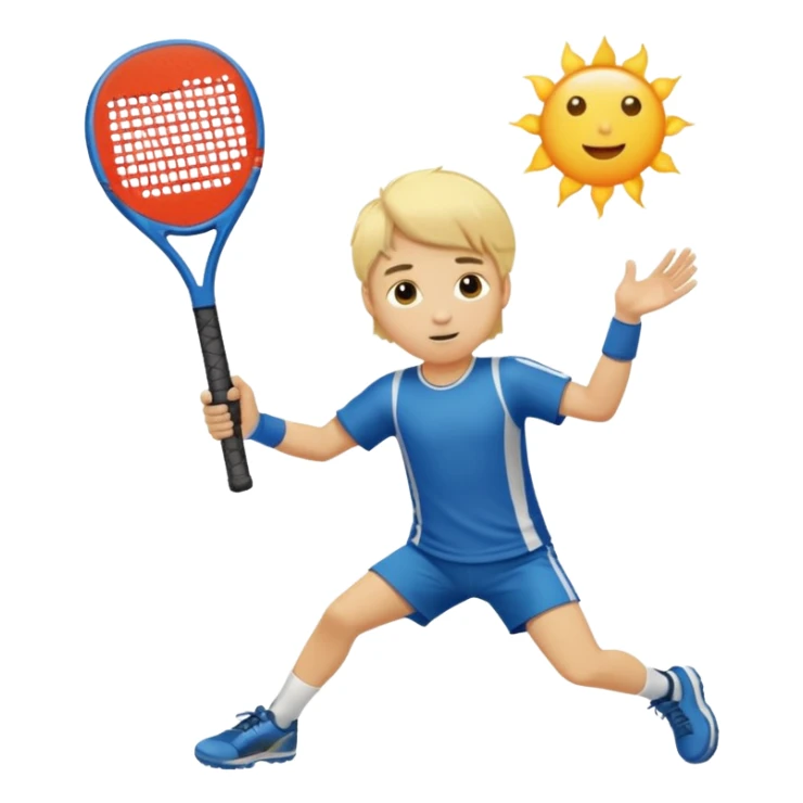 Chico  rubio bajo el sol jugando padel  sticker