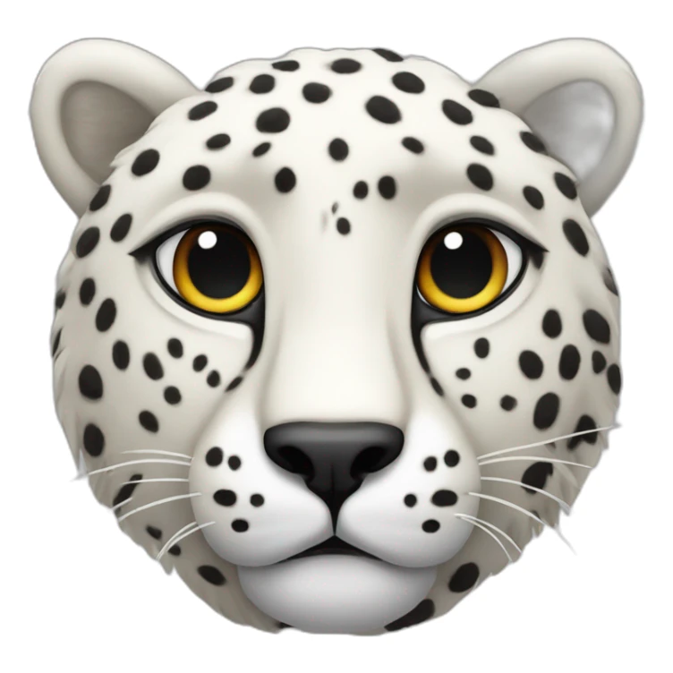 white cheetah with a black woolen mane all around the head sticker
