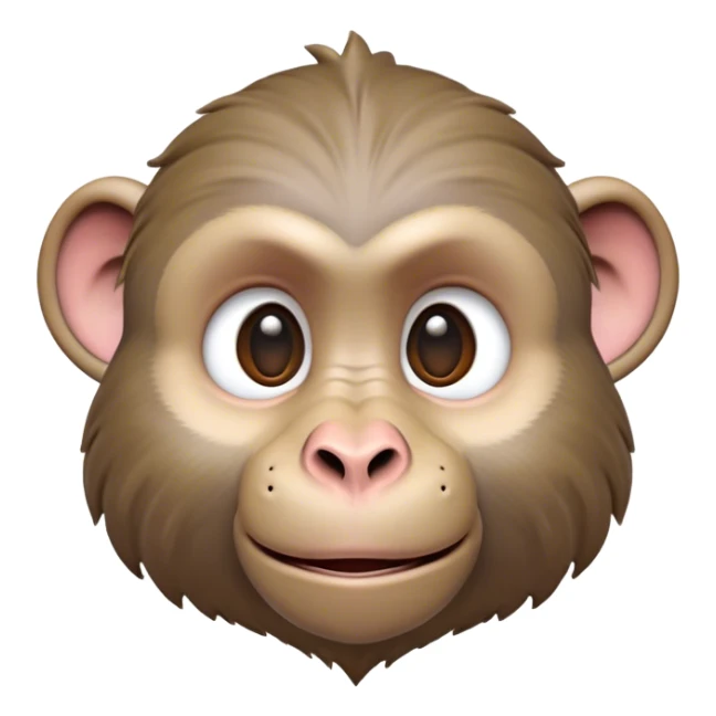 Cinematic Realistic Cute Baboon Portrait Emoji, Head tilted playfully and inquisitively, featuring a compact, sturdy build with a distinctly textured, expressive face characterized by bright, curious eyes and a subtly softened snout, rendered with realistic earthy detail and natural highlights, high shine, affectionate and spirited, styled with a touch of jungle whimsy, soft glowing outline, capturing the essence of a mischievous yet endearing baboon that appears ready to leap playfully out of the screen! sticker