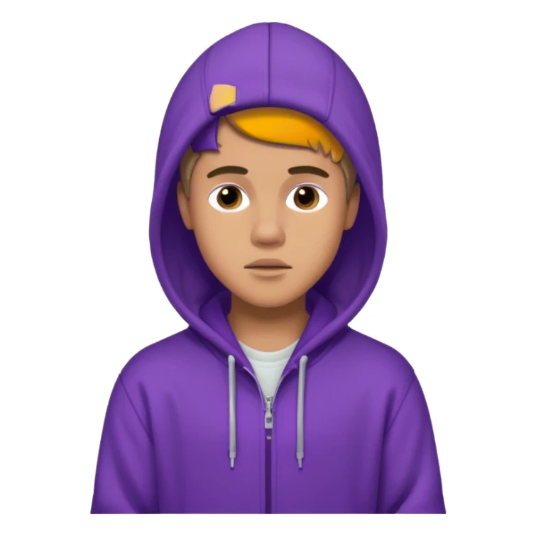 justin bieber, wear purple hoodie sticker