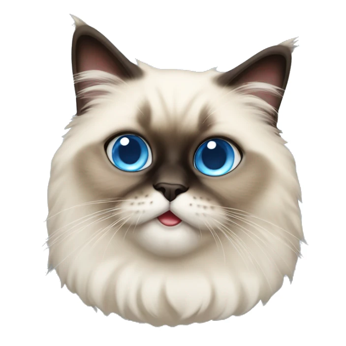 a cute himalayan cat with blue eyes with his tongue out sticker