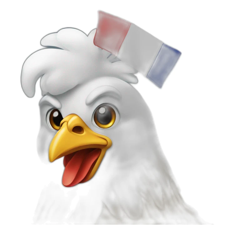 A chiken with a French flag on it sticker