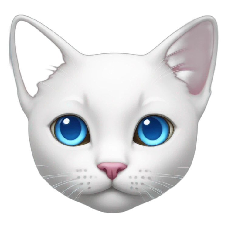 White cat with pink ears and blue eyes sticker