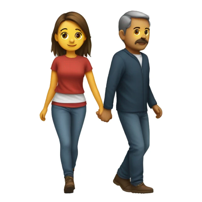 a girl wearing the kjimar from behind walking with a man  sticker