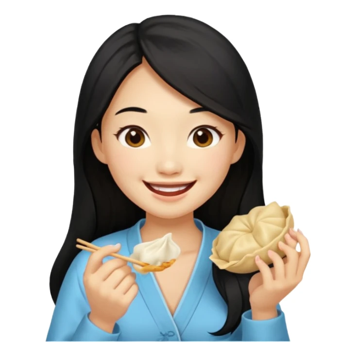 dumpling ginger woman long hair sticker