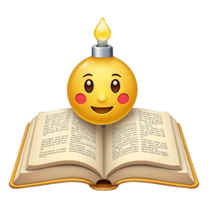 ein buch bzw lernmaterial und obendrüber eine leuchtende glühbirne sticker