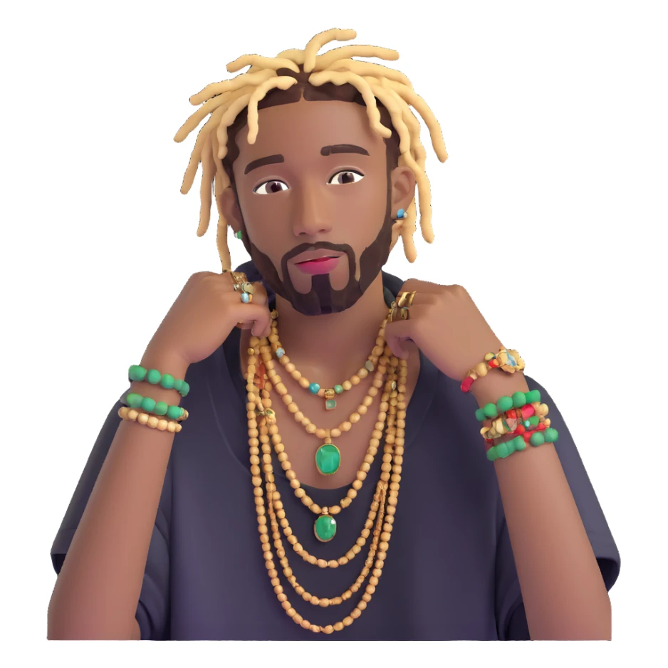 Brent Faiyaz with short dreads and jewelry sticker