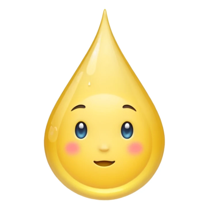 Yellow Drop of Water with no face sticker