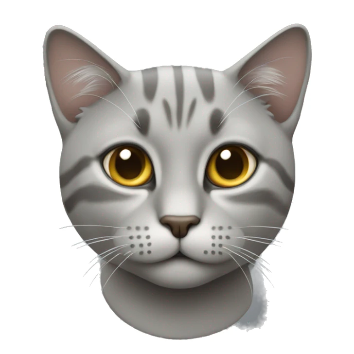 emoji stile apple di un gatto grigio  sticker