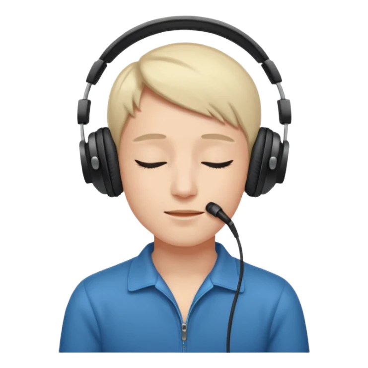 character with headphones, eyes closed, enjoying music sticker