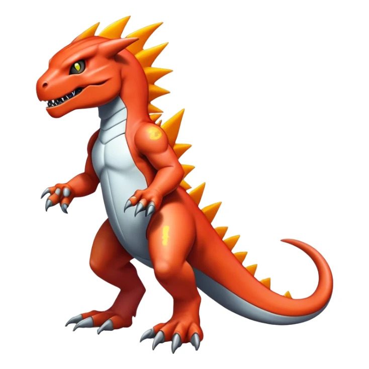  Cool Edgy Shiny Futuristic Ethereal Legendary Greymon-Digimon-Charmeleon-Reptile full body sticker