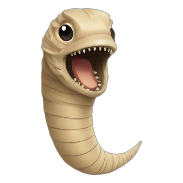 sandworm from dune no eyes circular mouth sticker