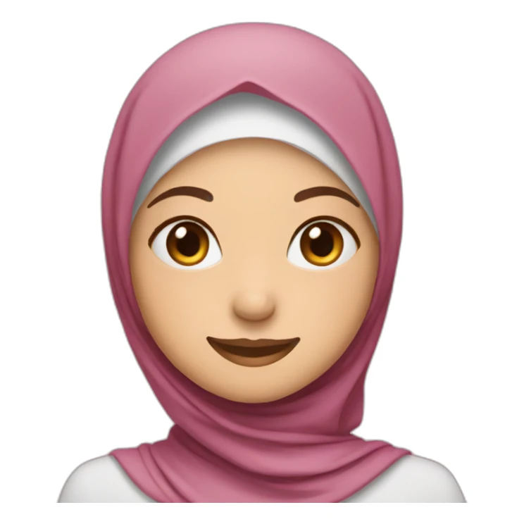 girl in hijab smile with hearths sticker