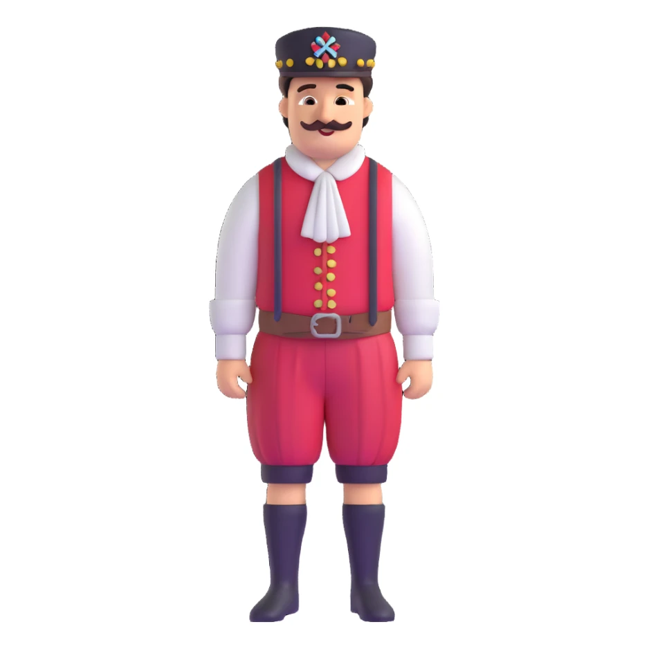 German in traditional Bavarian clothing shrugging sticker