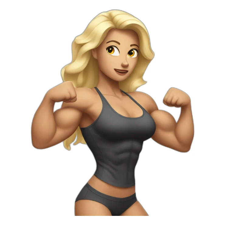 Sexy White Woman flexing muscles sticker