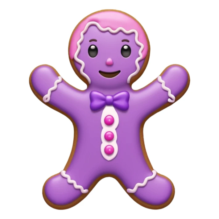 A gingerbread man cute pink and purple sticker