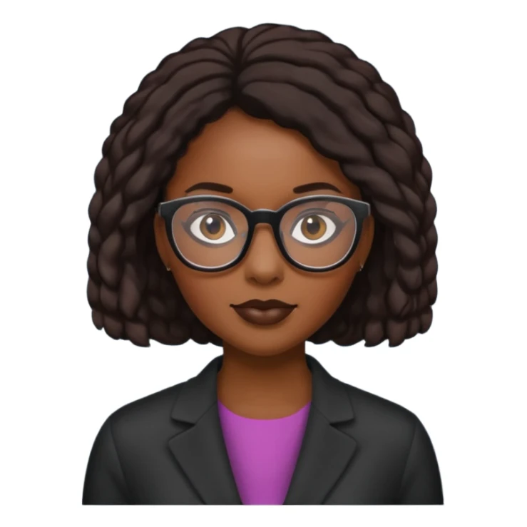 bold and wearing glasess black woman sticker