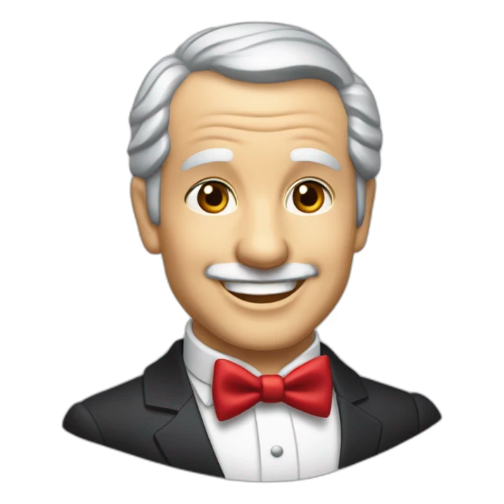 jenkins-a-gray-haired-balding-butler-wearning-dinner-jacket-with-red-bow-tie-smiling-without-glasses sticker