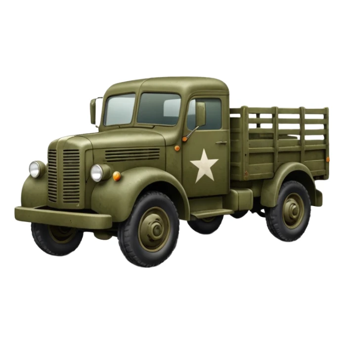 a simplistic rendition of a 1940s military truck sticker