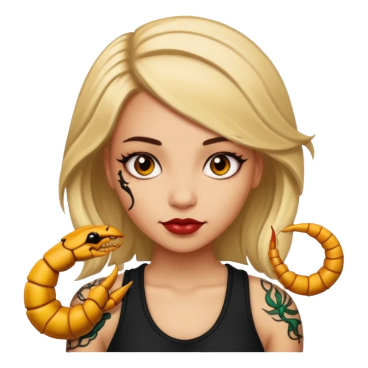Girl with tattoo, Scorpion zodiac sign. sticker