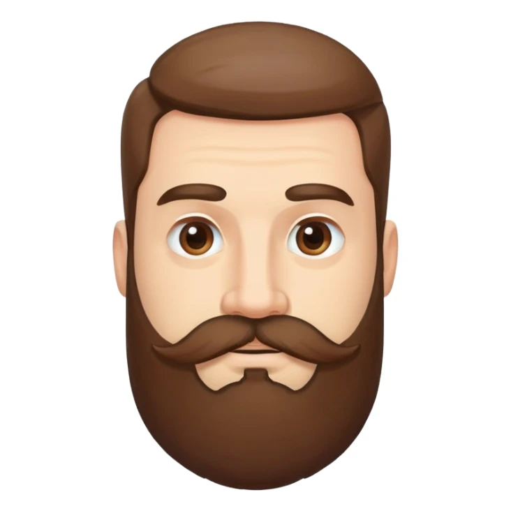 man with thick beard, mustache, and connected bushy eyebrows that meet in the middle sticker