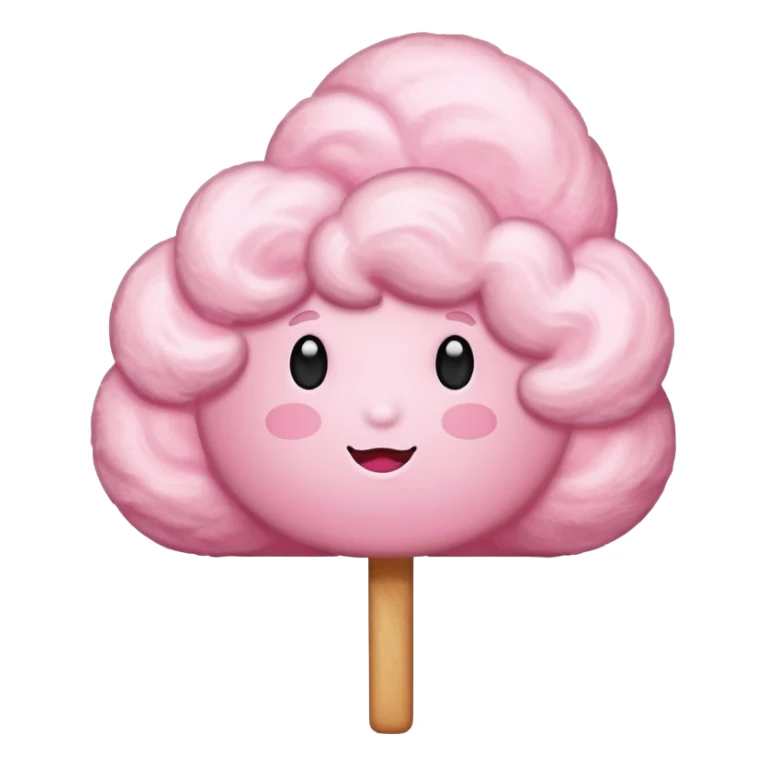 Candy floss emoji with no face and it leaning towards the side with just the candy floss  sticker