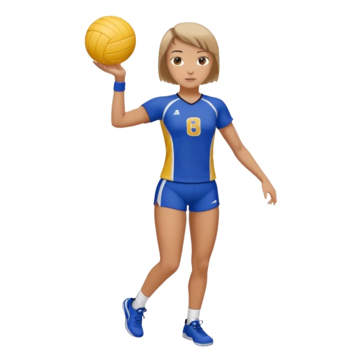 volleyball short hair girl full body sticker