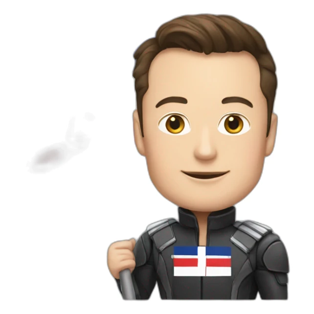 Elon Musk with an French flag  sticker