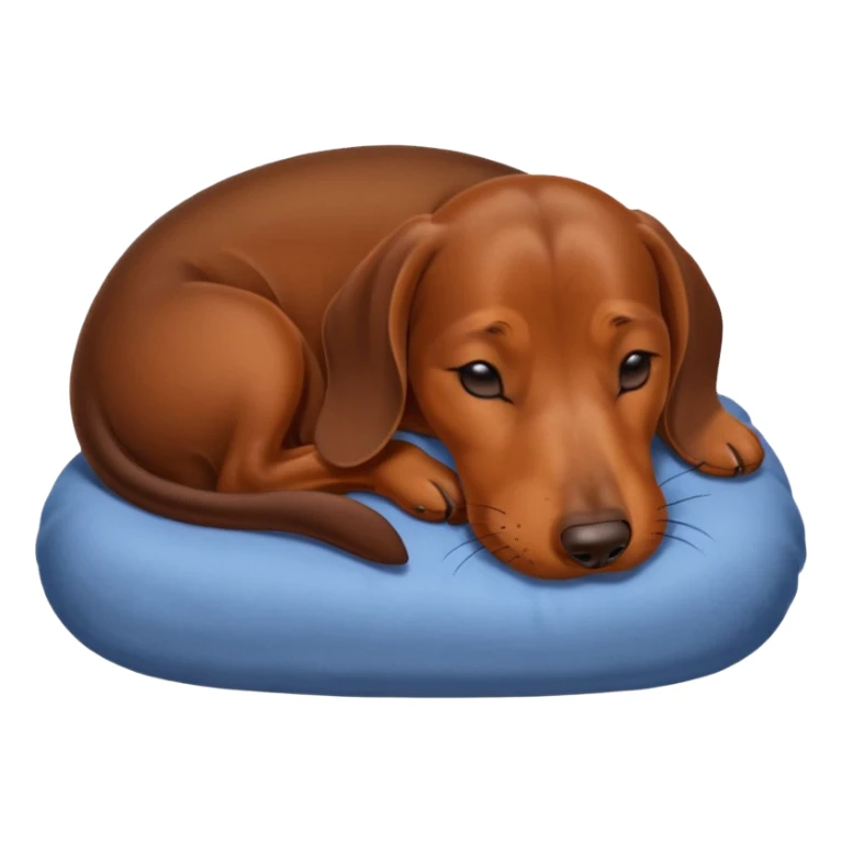 Perrito salchicha marrón duerme sticker