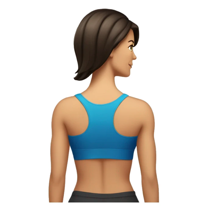Woman Back muscles flex, Caucasian woman, brunette sticker