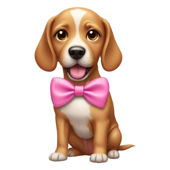Dog wearing pink bow sticker
