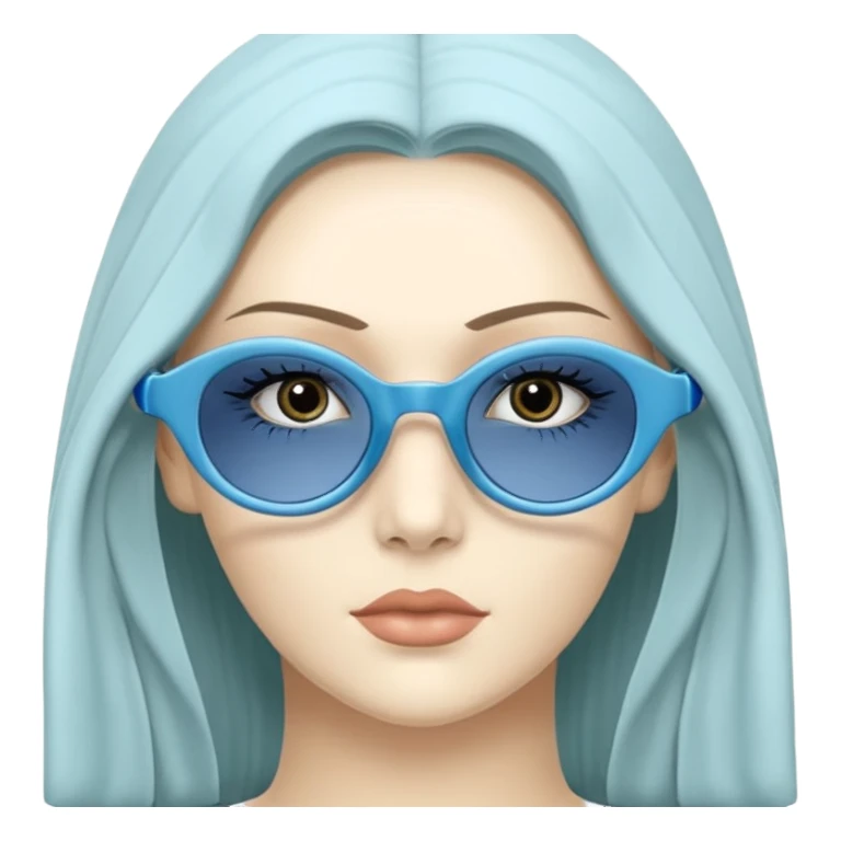 O data cu parul saten ,ochii griji-albastrii ,ochelari și codițe de pisica ..și langa o pisicuță alba pufoasa ,cu ochii verzi și o a doua pisica siameza pufoasa cu capul maro -negru și coada ,restul corpului un maro deschis spre alb  , ochii albaștrii  sticker