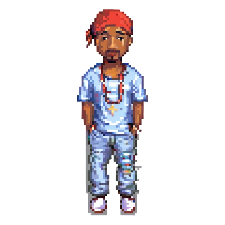 2Pac в полный рост, no background sticker