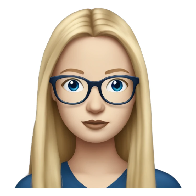 Realistic anna delvey blonde, blue eyes wearing glasses  sticker