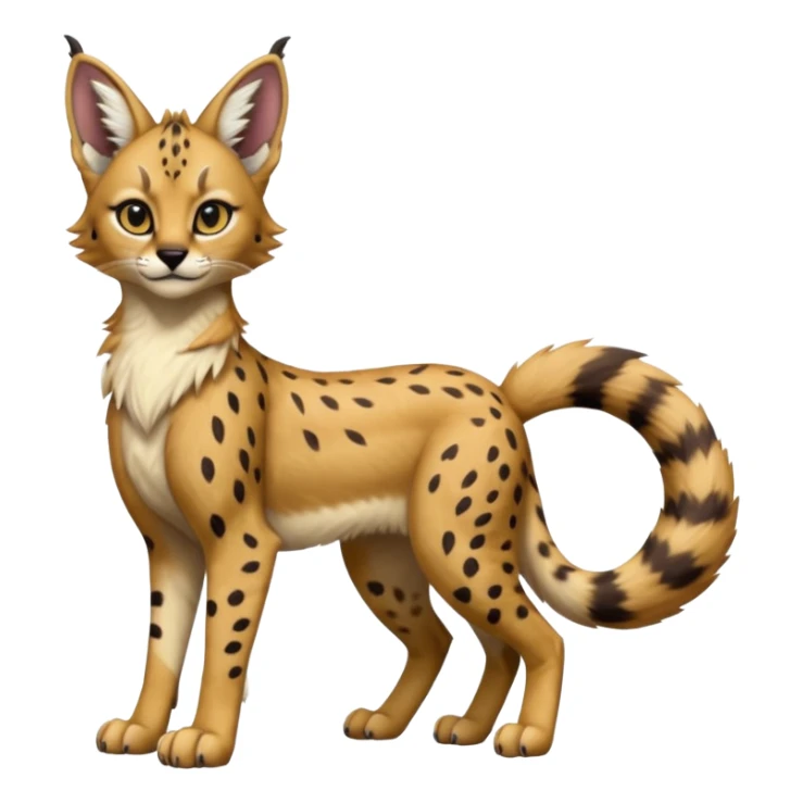 Epic Cute Dark Sergal-Serval-Vernid-Caracal full body sticker