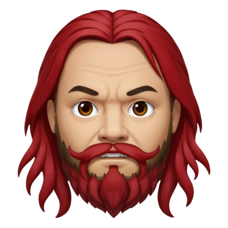 Max Cavalera with dark red long hair, light skin sticker
