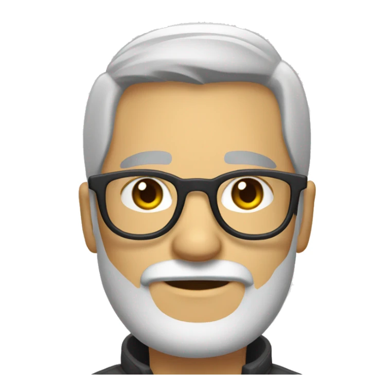 kaukasian male glasses beard stylish light grey hair  sticker