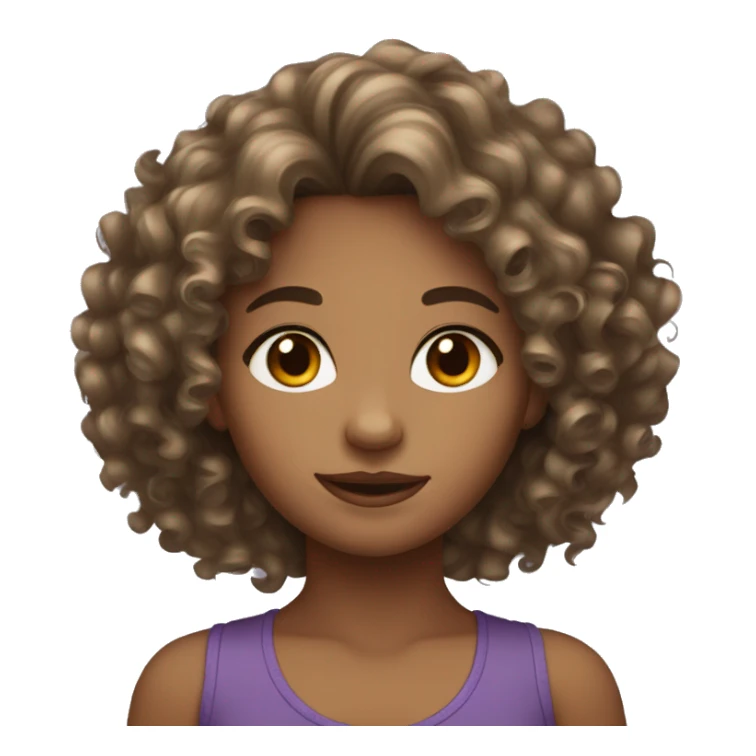curly hair medium skin toned girl sticker