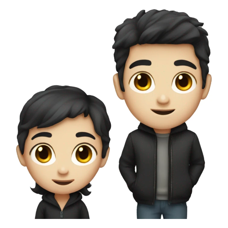 dark hair boy with dark hair girl  sticker