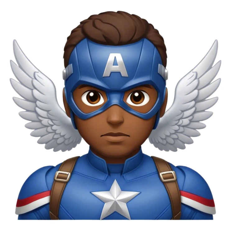 Black captain america with wings sticker