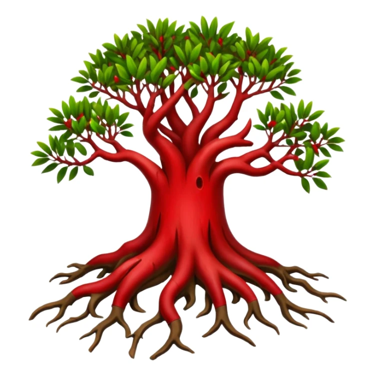 degraded or removed red mangrove and remnoved or cut roots sticker
