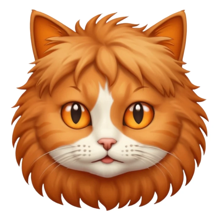 cat with head hair sticker